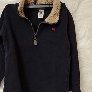 Carter's Black Fleece Pullover with Tan Lining
